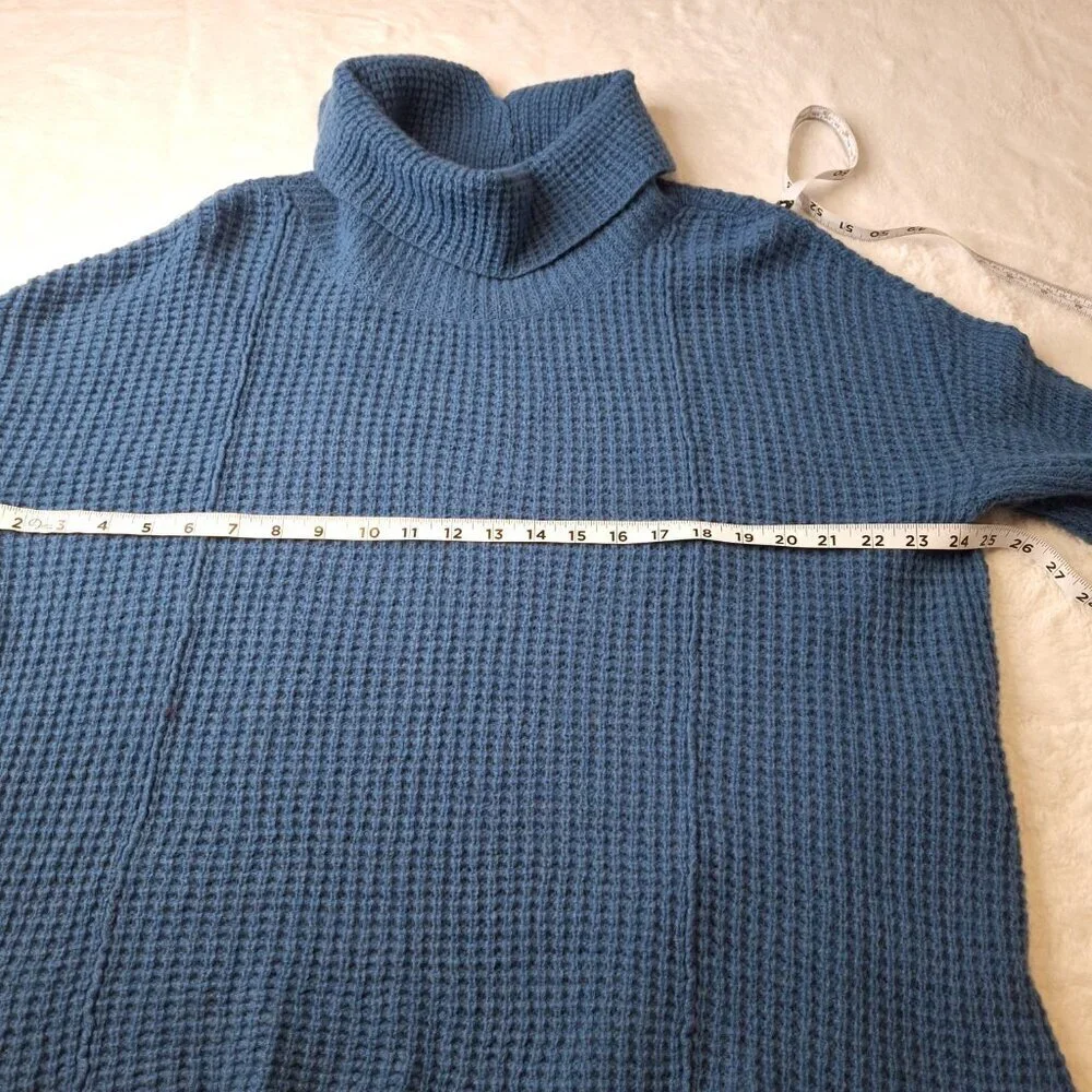 Free People 100% Wool Sweater Sz S Waffle Knit Oversized Slouchy Boho